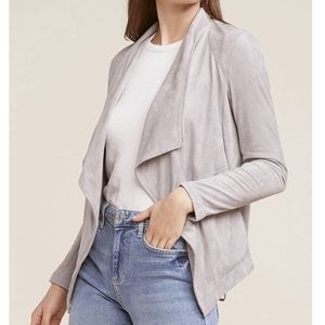 BB Dakota Earned It Faux Suede Lace Up Jacket with Pockets in Grey Size XS